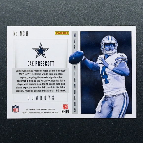 Dak Prescott - 2017 Panini Contenders MVP Contenders #MC-6 - Picture 2 of 2